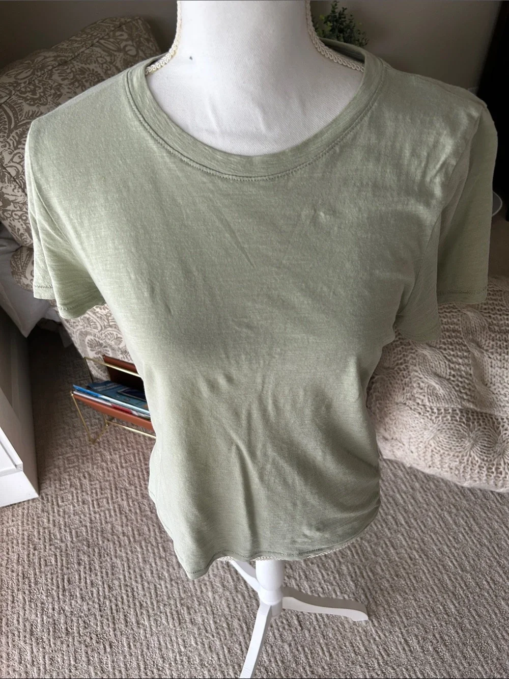 J. Crew Light Sage Crewneck Short Sleeve Tee